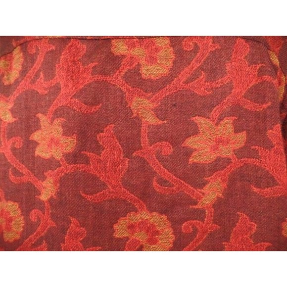 Vintage red/maroon/dark red woven floral wool boho festival blouse - Picture 2 of 4